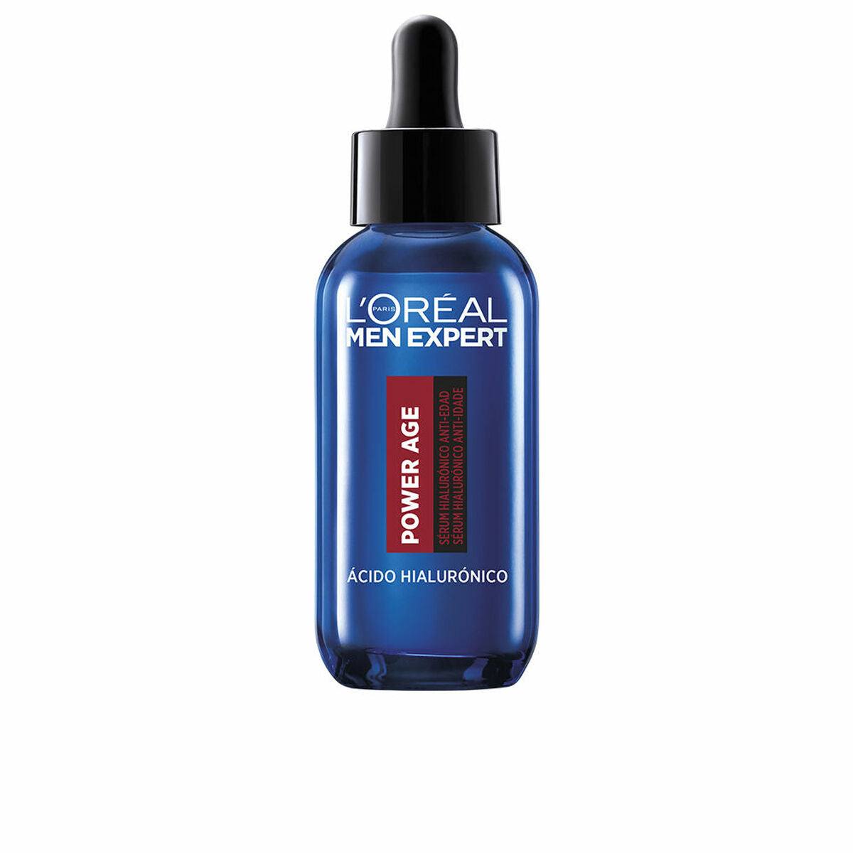 L'Oréal Men Expert Power Age anti-ageing serum bottle with hyaluronic acid for men skincare
