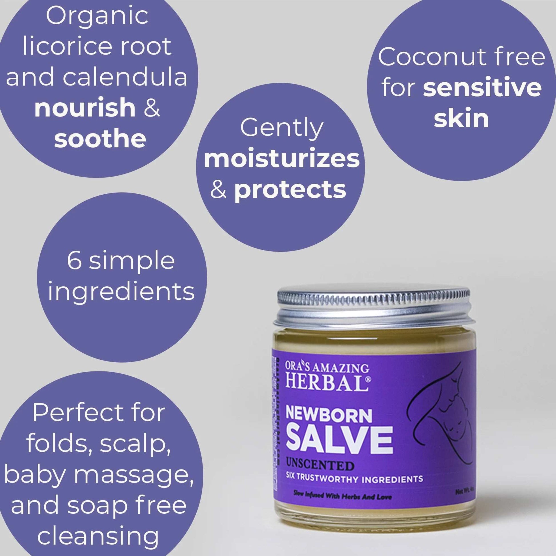 , Newborn Salve, Natural Diaper Ointment, Baby Eczema Balm with Organic Calendula