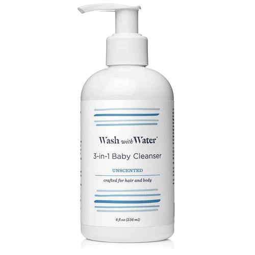 3-in-1 Baby Wash gentle unscented cleanser for baby's hair and body in white pump bottle